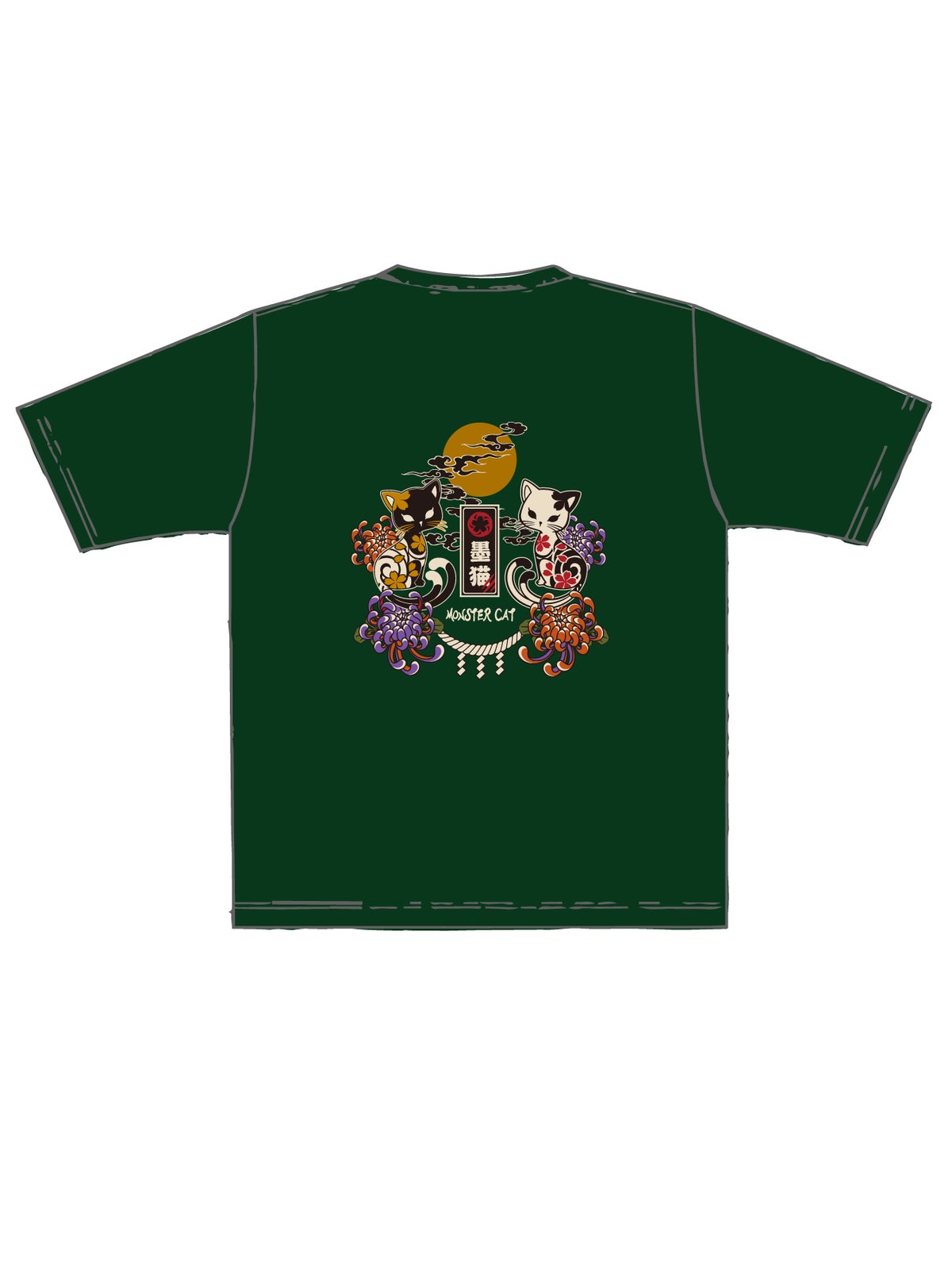 【SUMINEKO】“スミネコ 2nd anniversary 陰陽猫”プリントTシャツ 2
