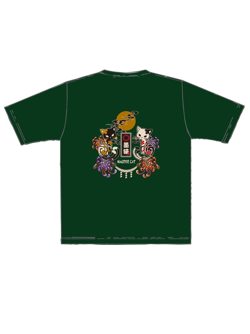 【SUMINEKO】“スミネコ 2nd anniversary 陰陽猫”プリントTシャツ 2