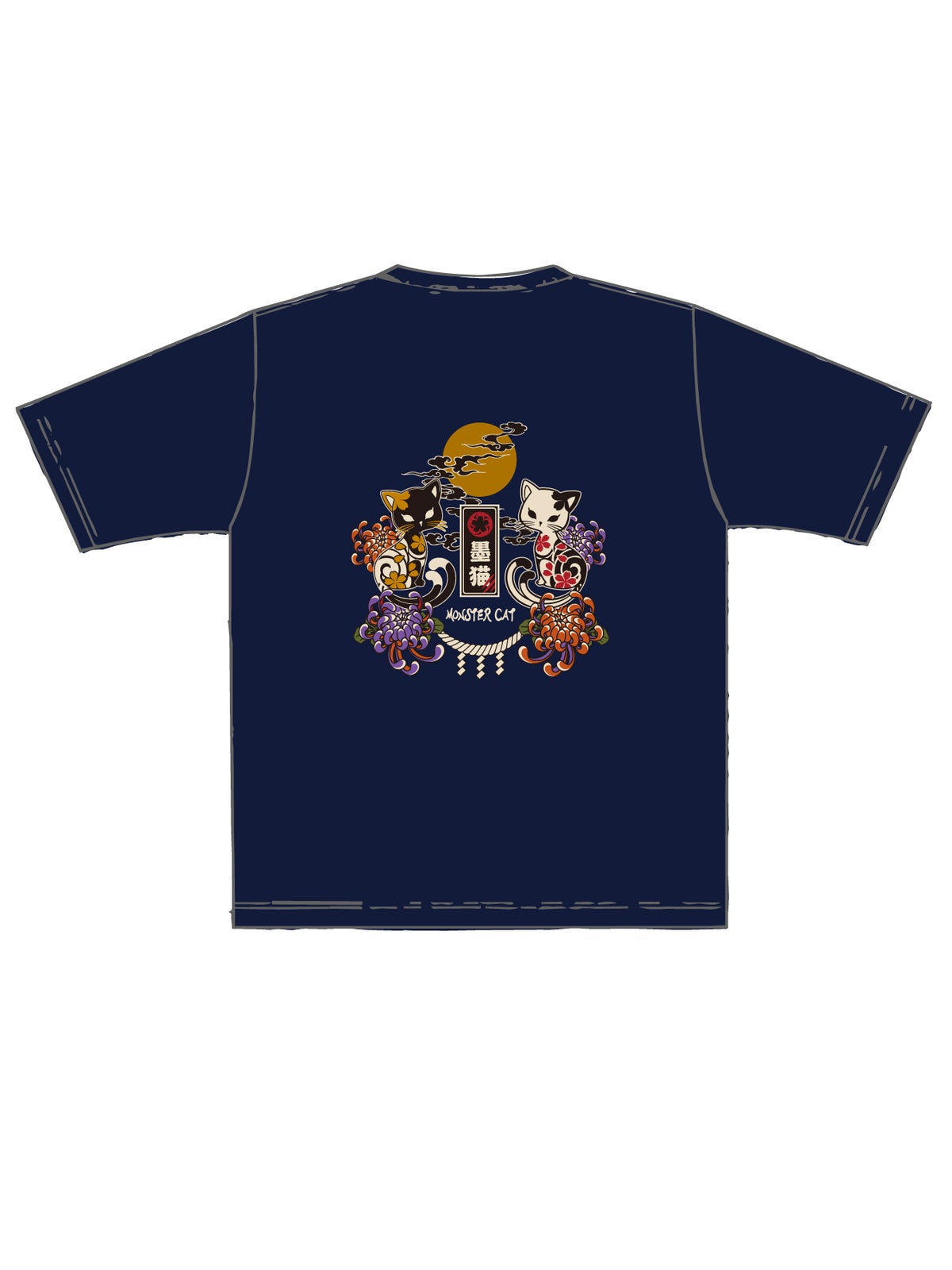 【SUMINEKO】“スミネコ 2nd anniversary 陰陽猫”プリントTシャツ 3
