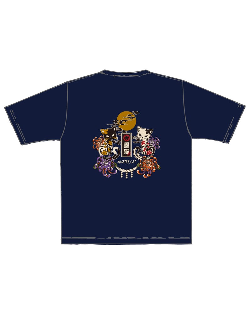 【SUMINEKO】“スミネコ 2nd anniversary 陰陽猫”プリントTシャツ 3