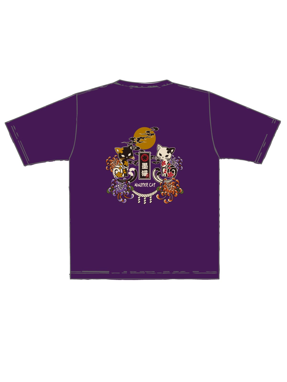 【SUMINEKO】“スミネコ 2nd anniversary 陰陽猫”プリントTシャツ 3