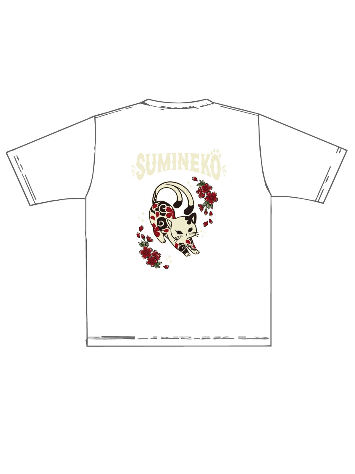 【SUMINEKO】“スミネコ 2nd anniversary 伸び猫”プリントTシャツ 1