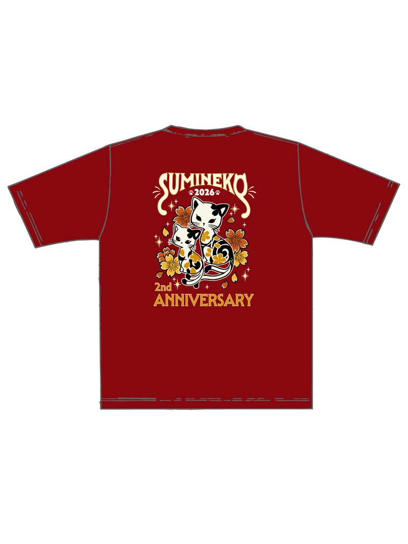 【SUMINEKO】“スミネコ 2nd anniversary チビねこ”プリントTシャツ 2