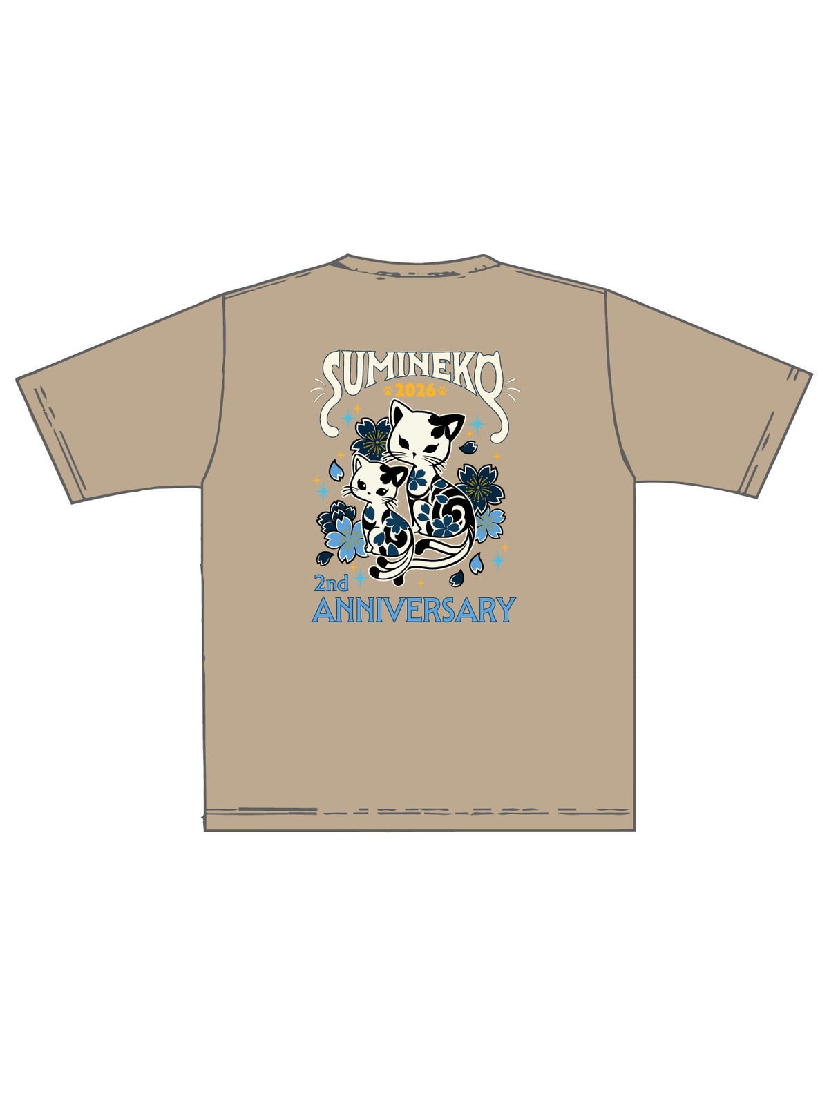 【SUMINEKO】“スミネコ 2nd anniversary チビねこ”プリントTシャツ 2