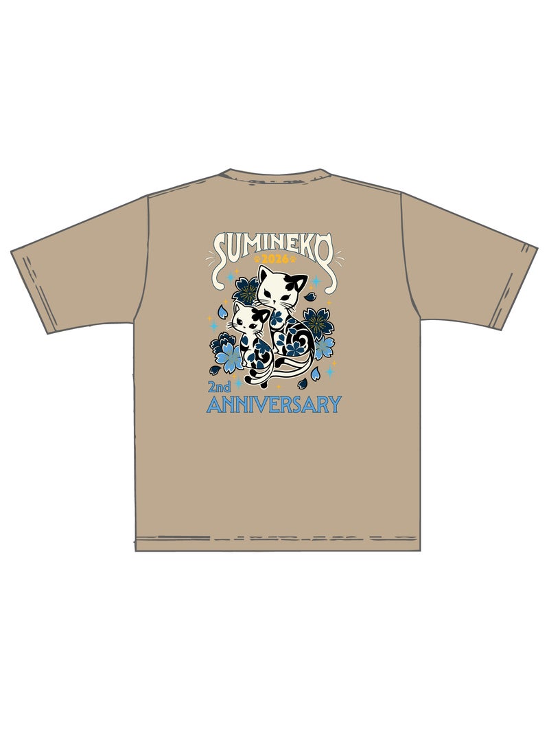 【SUMINEKO】“スミネコ 2nd anniversary チビねこ”プリントTシャツ 2