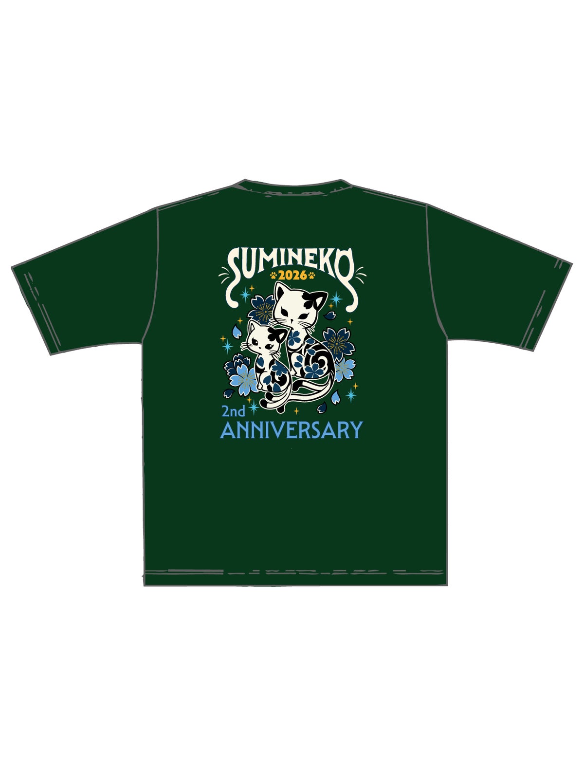 【SUMINEKO】“スミネコ 2nd anniversary チビねこ”プリントTシャツ 2