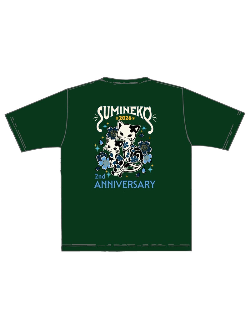 【SUMINEKO】“スミネコ 2nd anniversary チビねこ”プリントTシャツ 2