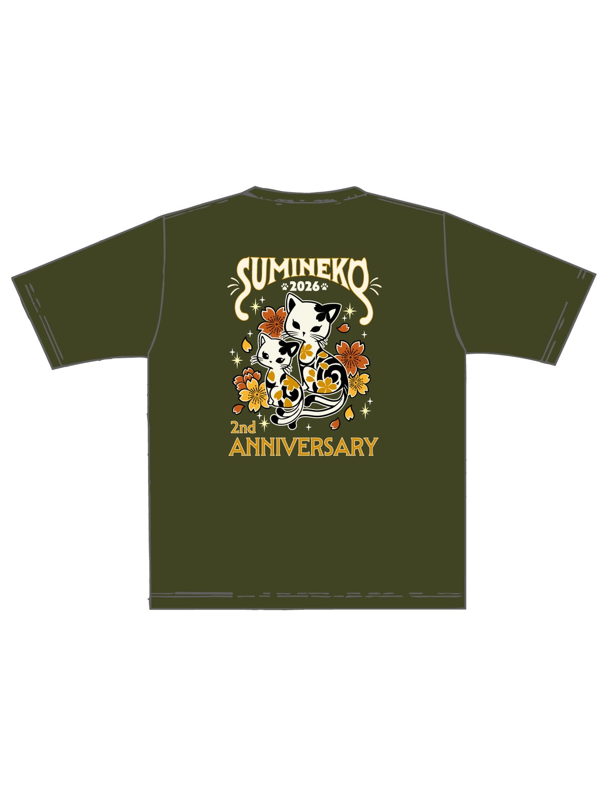 【SUMINEKO】“スミネコ 2nd anniversary チビねこ”プリントTシャツ 3