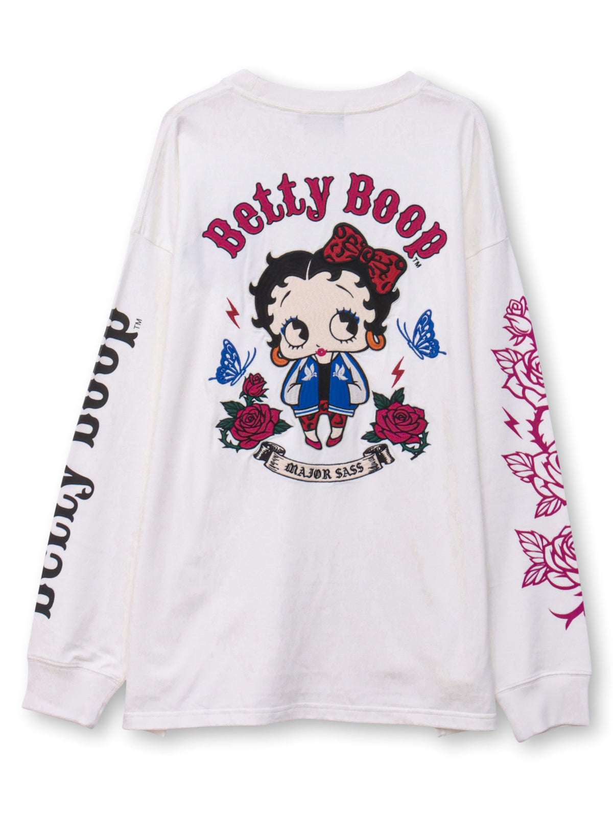 ＜秋の大予約会＞【BETTY BOOP】“やんちゃベティ”刺繍入りロンT〔別注〕