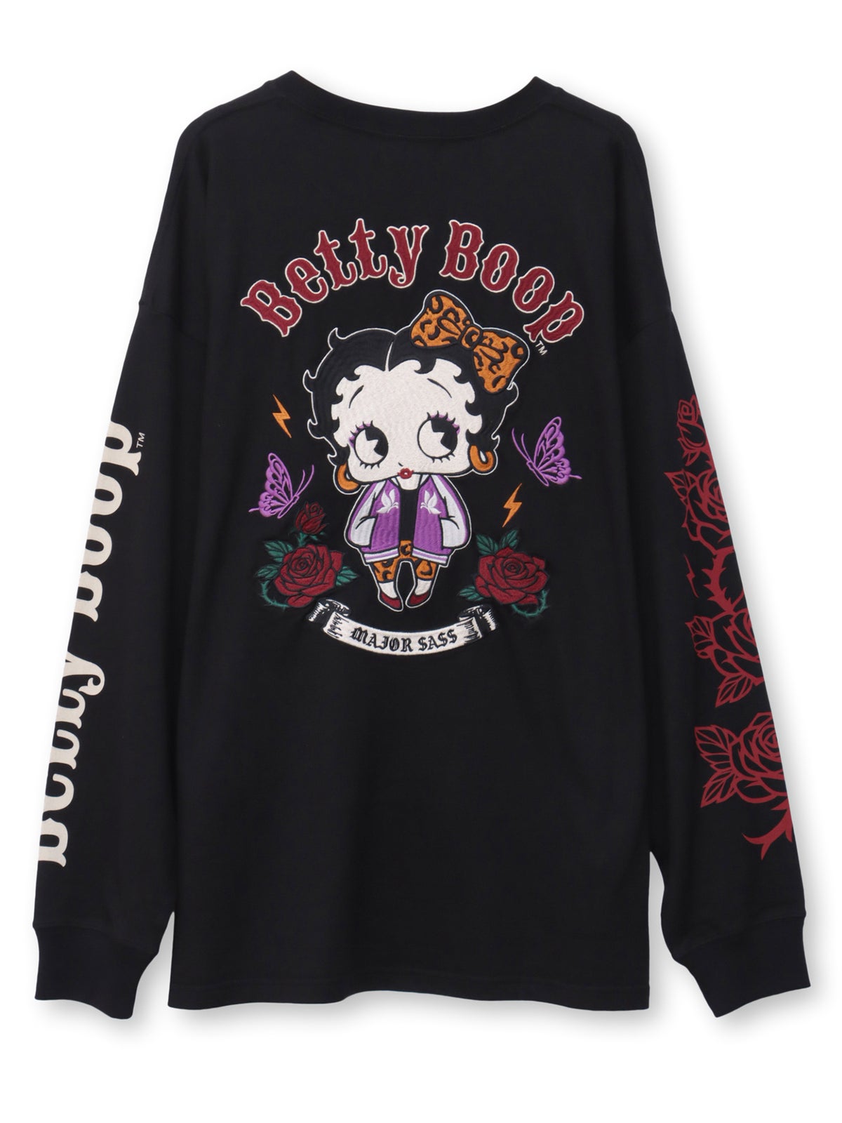 ＜秋の大予約会＞【BETTY BOOP】“やんちゃベティ”刺繍入りロンT〔別注〕