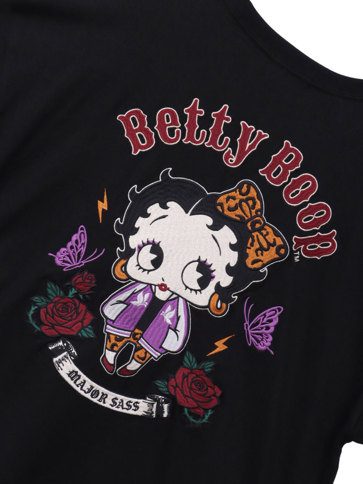 ＜秋の大予約会＞【BETTY BOOP】“やんちゃベティ”刺繍入りロンT〔別注〕