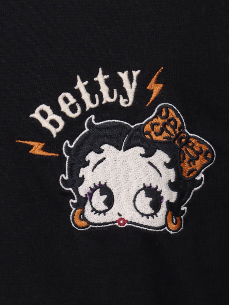 ＜秋の大予約会＞【BETTY BOOP】“やんちゃベティ”刺繍入りロンT〔別注〕