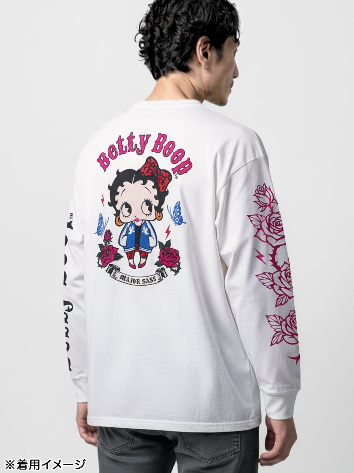 ＜秋の大予約会＞【BETTY BOOP】“やんちゃベティ”刺繍入りロンT〔別注〕