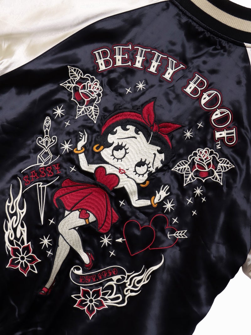＜秋の大予約会＞【BETTY BOOP】“オールドタトゥーベティ”総刺繍リバーシブルスカジャン