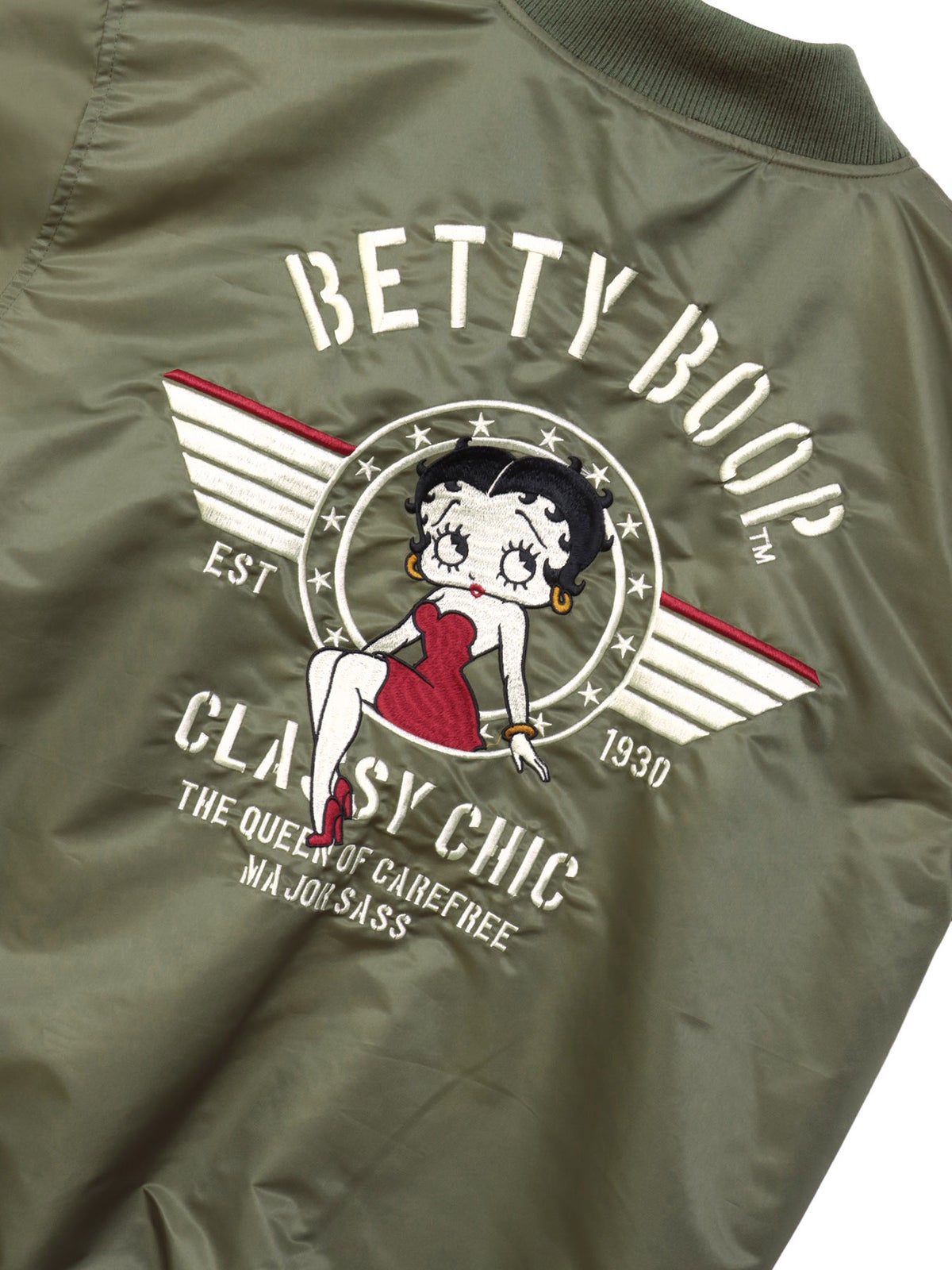 ＜秋の大予約会＞【BETTY BOOP】“オールドタトゥーベティ”総刺繍リバーシブルスカジャン