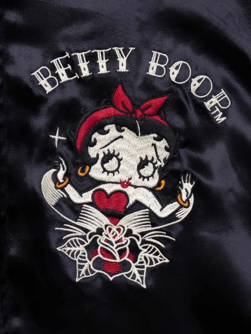 ＜秋の大予約会＞【BETTY BOOP】“オールドタトゥーベティ”総刺繍リバーシブルスカジャン