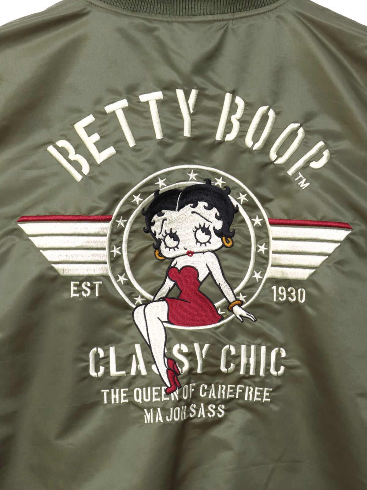 ＜秋の大予約会＞【BETTY BOOP】“オールドタトゥーベティ”総刺繍リバーシブルスカジャン