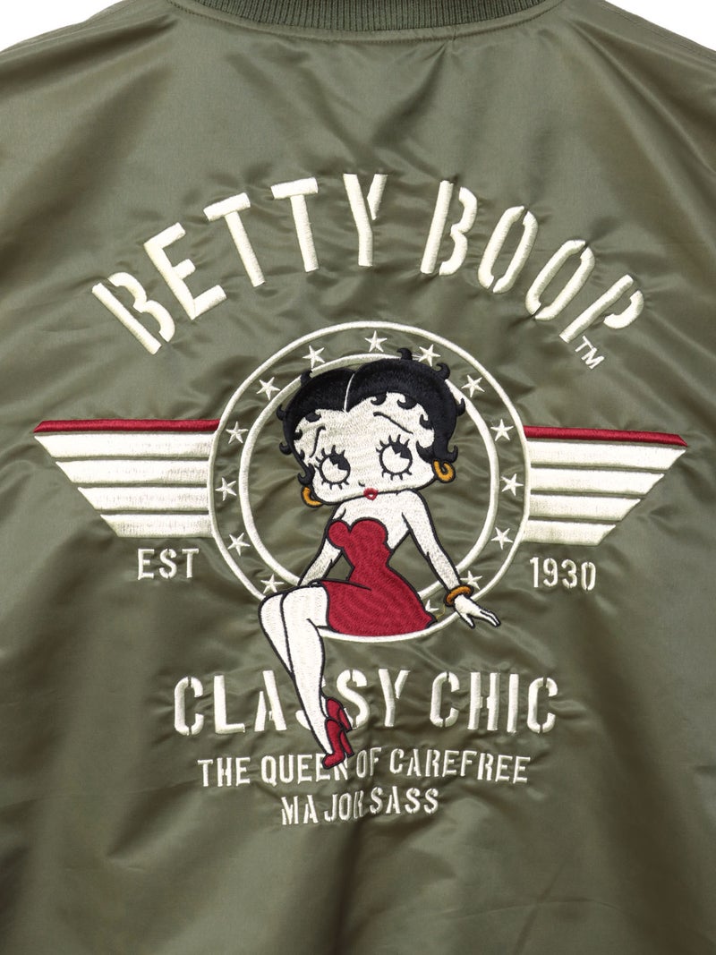 ＜秋の大予約会＞【BETTY BOOP】“オールドタトゥーベティ”総刺繍リバーシブルスカジャン