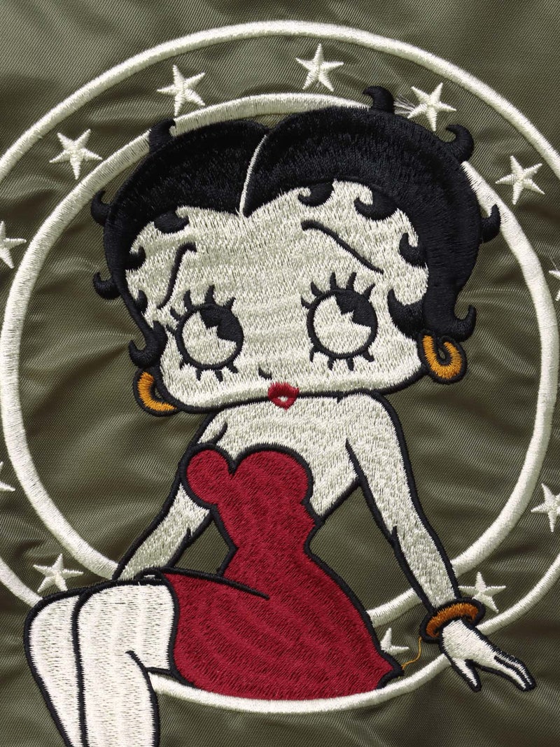 ＜秋の大予約会＞【BETTY BOOP】“オールドタトゥーベティ”総刺繍リバーシブルスカジャン