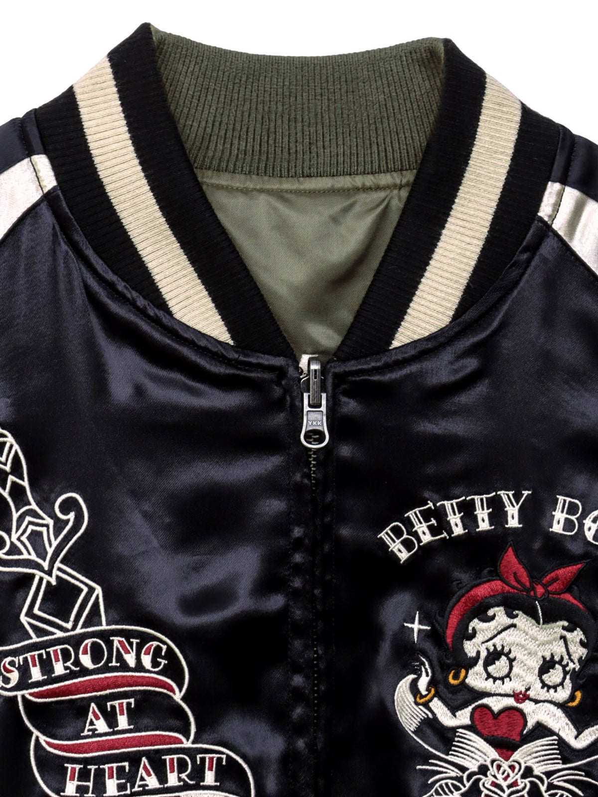 ＜秋の大予約会＞【BETTY BOOP】“オールドタトゥーベティ”総刺繍リバーシブルスカジャン