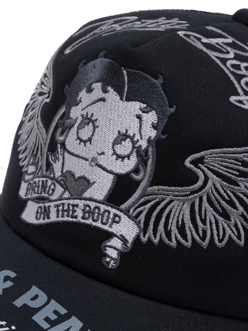 ＜秋の大予約会＞【BETTY BOOP】“BETTY BOOP”刺繍入りメッシュキャップ