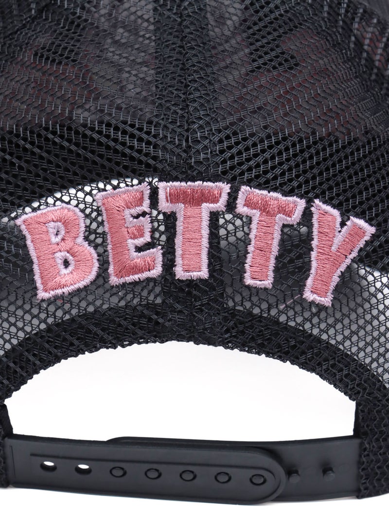 ＜秋の大予約会＞【BETTY BOOP】“BETTY BOOP”刺繍入りメッシュキャップ