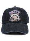 ＜秋の大予約会＞【BETTY BOOP】“白猫ベティ”刺繍入りデニムメッシュキャップ