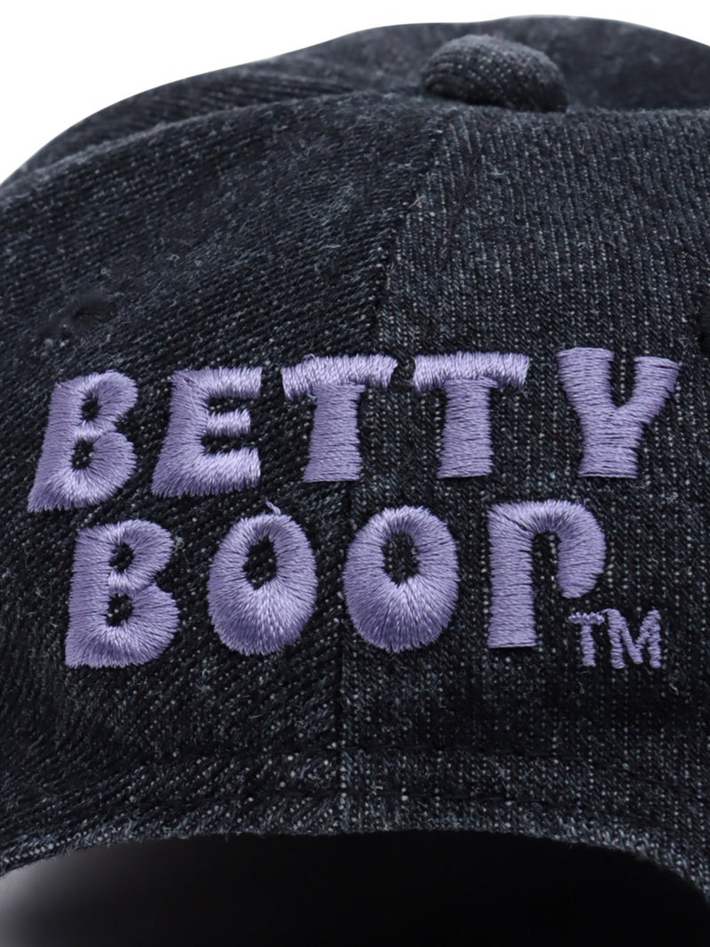 ＜秋の大予約会＞【BETTY BOOP】“白猫ベティ”刺繍入りデニムメッシュキャップ