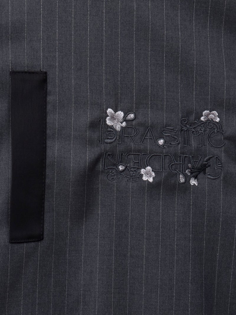 ＜秋の大予約会＞【DRASTIC GARDEN】“煙ノ桜”刺繍入りピンストライプシャツ