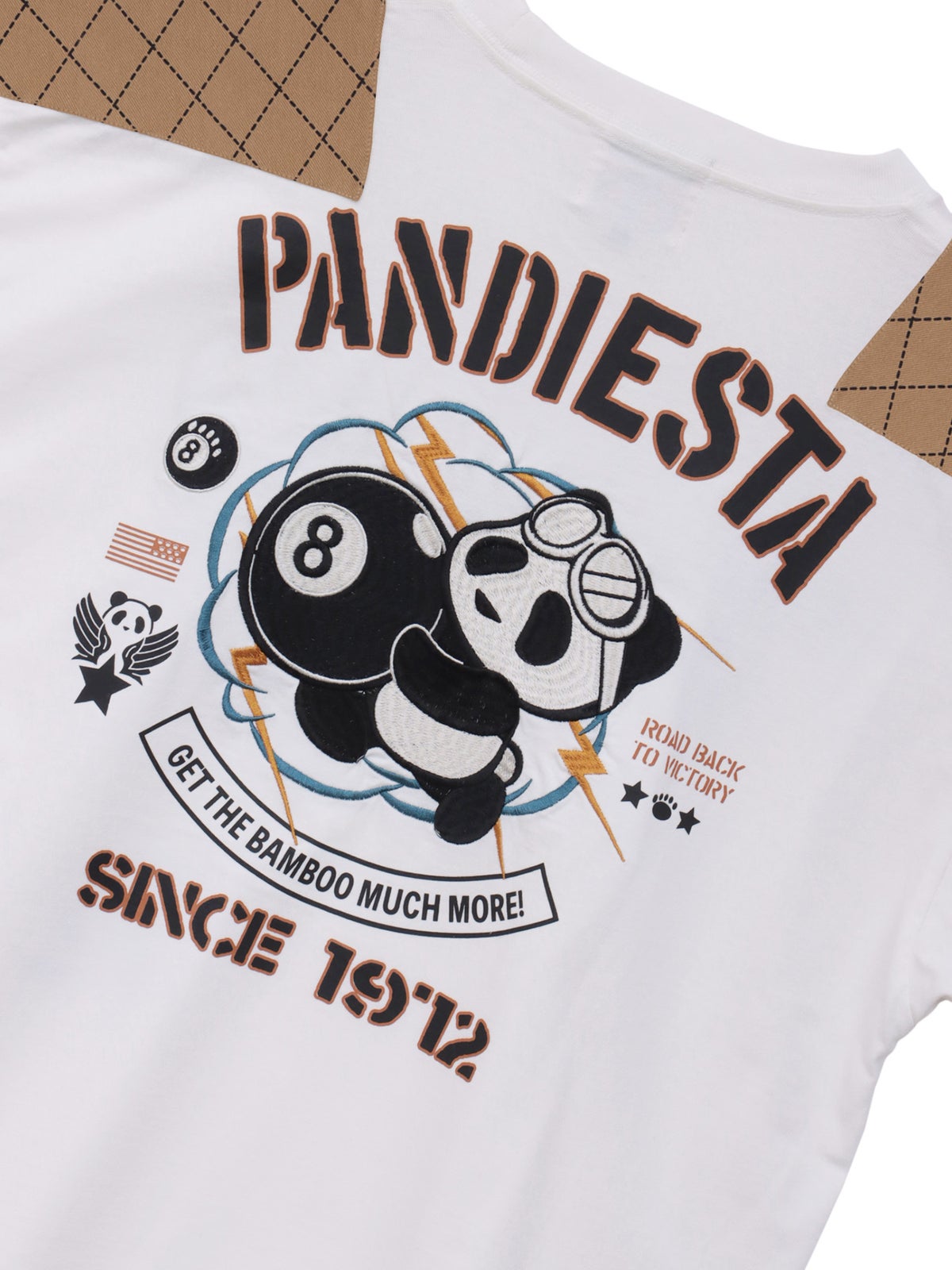 ＜秋の大予約会＞【PANDIESTA JAPAN】“8ボールパンダ”ミリタリー風刺繍入りロンT