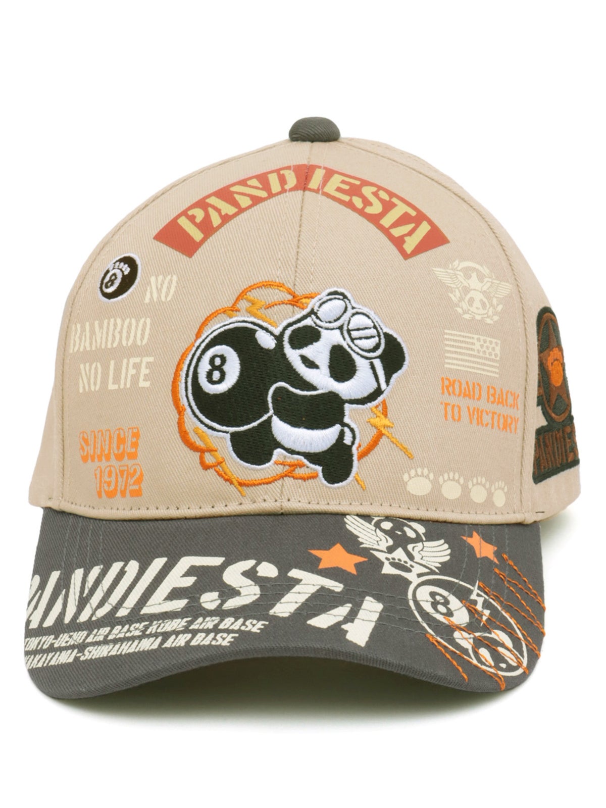 ＜秋の大予約会＞【PANDIESTA JAPAN】“8ボールパンダ”刺繍入りメッシュCAP