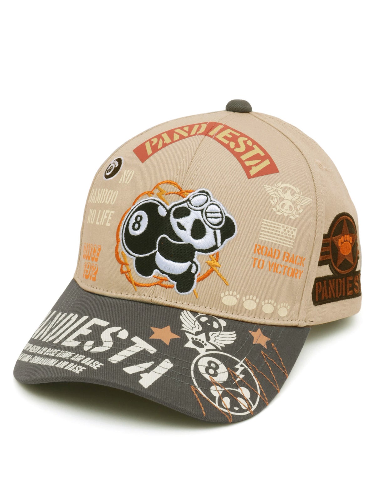 ＜秋の大予約会＞【PANDIESTA JAPAN】“8ボールパンダ”刺繍入りメッシュCAP