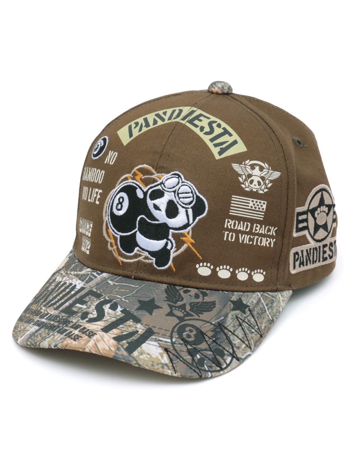 ＜秋の大予約会＞【PANDIESTA JAPAN】“8ボールパンダ”刺繍入りメッシュCAP