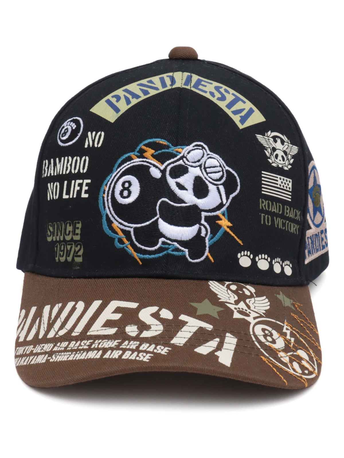 ＜秋の大予約会＞【PANDIESTA JAPAN】“8ボールパンダ”刺繍入りメッシュCAP