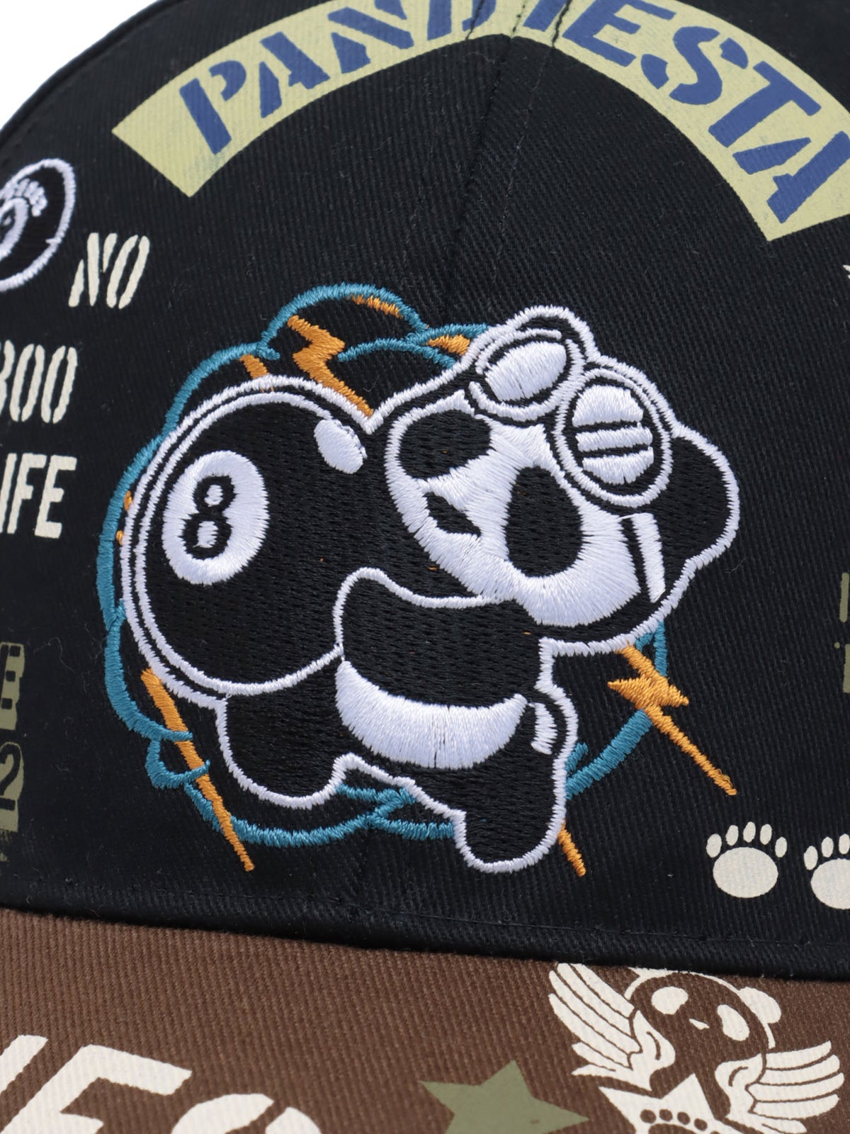 ＜秋の大予約会＞【PANDIESTA JAPAN】“8ボールパンダ”刺繍入りメッシュCAP
