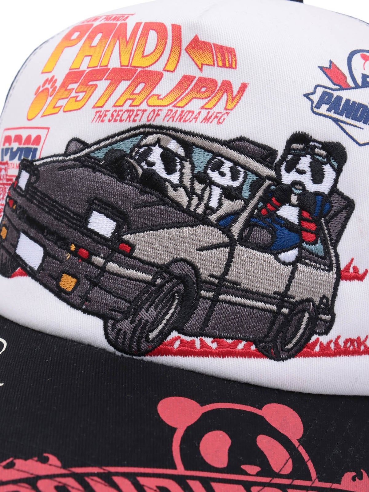 ＜秋の大予約会＞【PANDIESTA JAPAN】“ハコ乗りパンダ”刺繍入りメッシュCAP