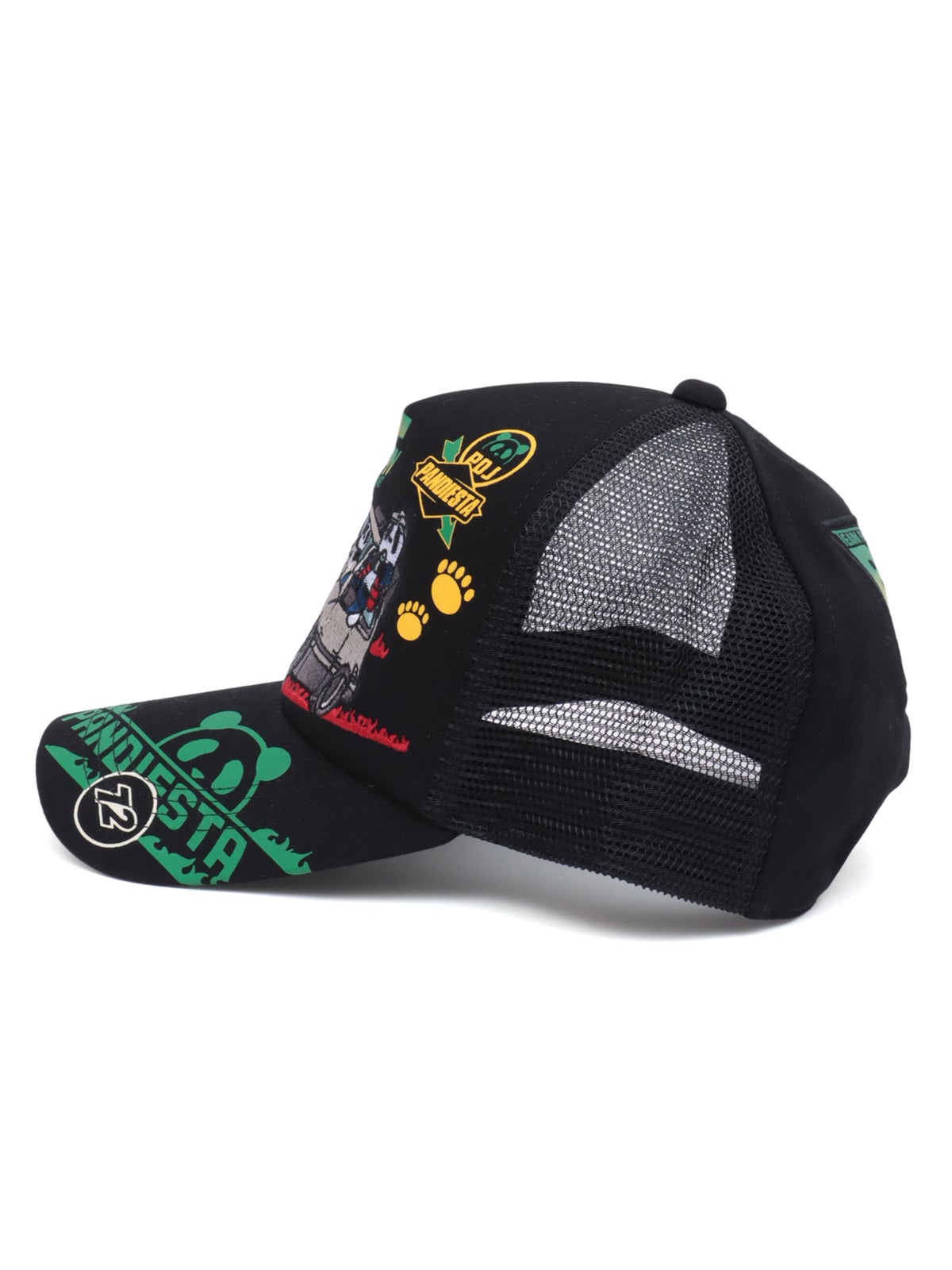 ＜秋の大予約会＞【PANDIESTA JAPAN】“ハコ乗りパンダ”刺繍入りメッシュCAP