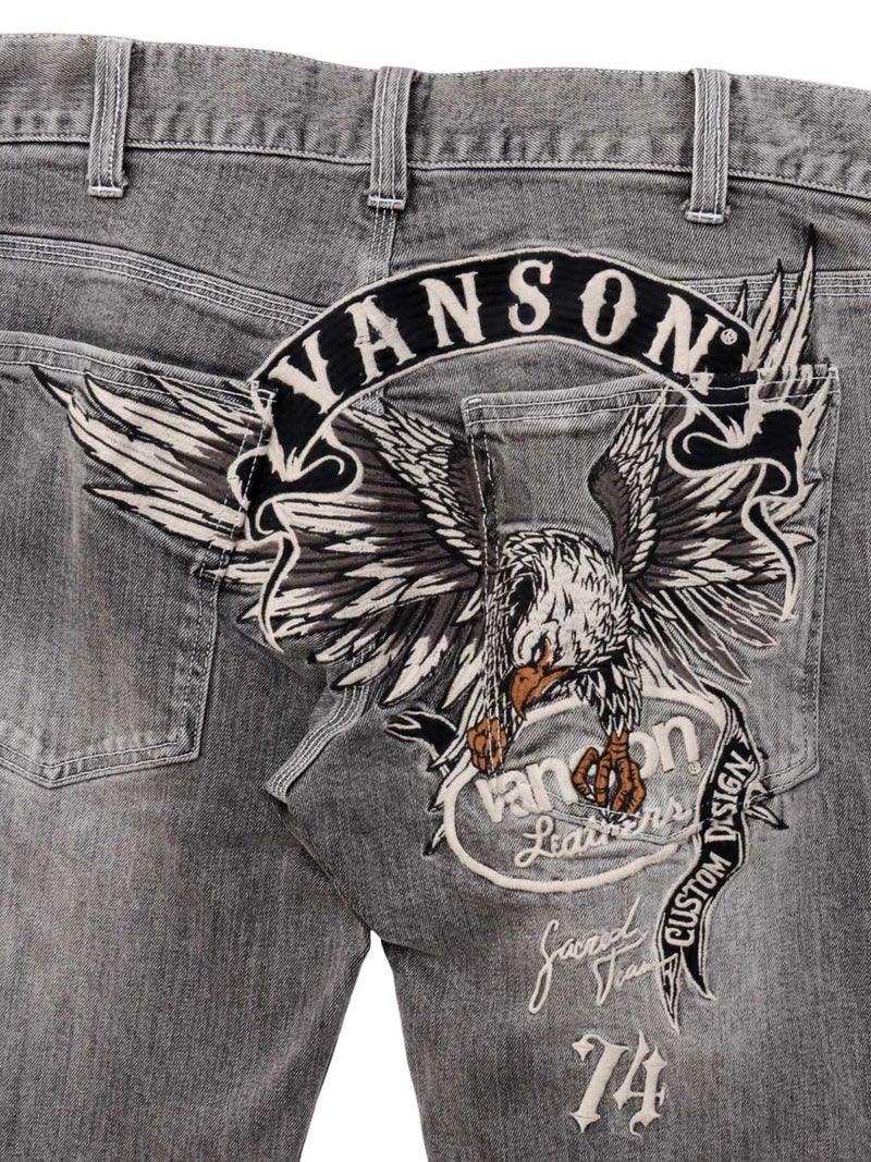 ＜秋の大予約会＞【VANSON】“イーグル”総刺繍デニムパンツ