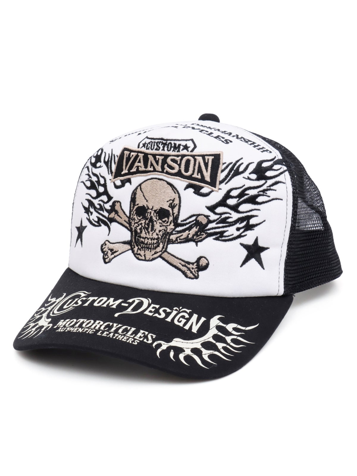 【VANSON】スカル ツイルメッシュキャップ