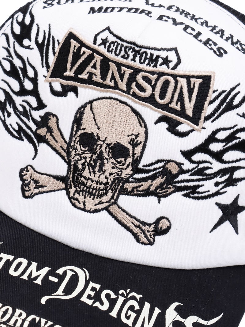 【VANSON】スカル ツイルメッシュキャップ