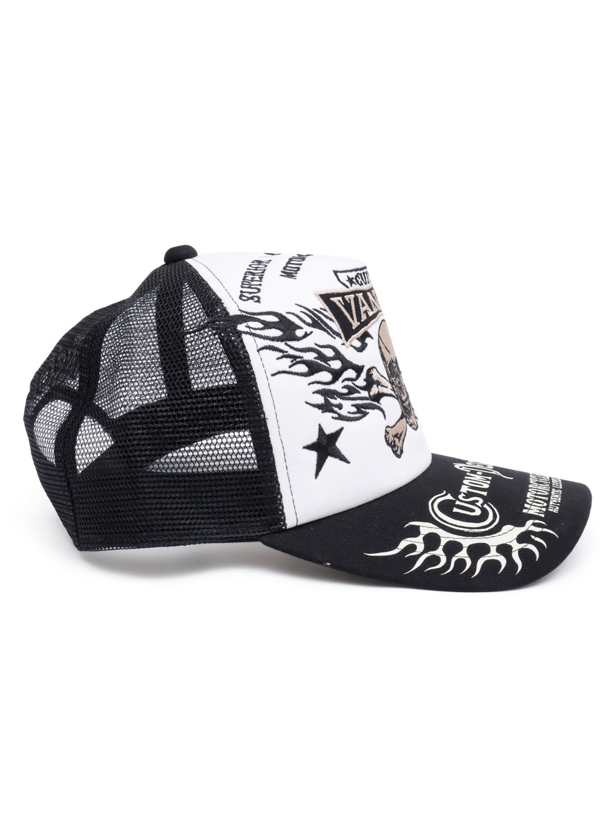【VANSON】スカル ツイルメッシュキャップ