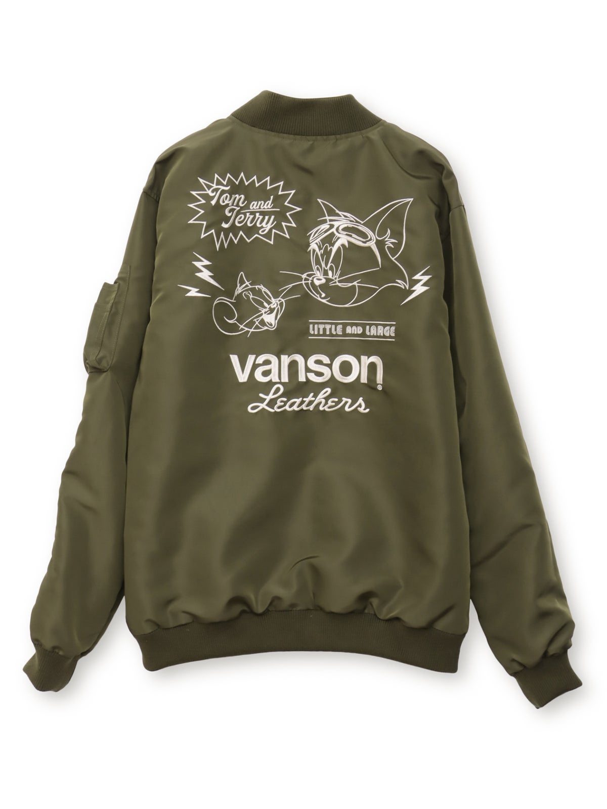 ＜秋の大予約会＞【VANSON×TOM and JERRY】“バイカーズトム＆ジェリー”総刺繍リバーシブルスカジャン／MA-1