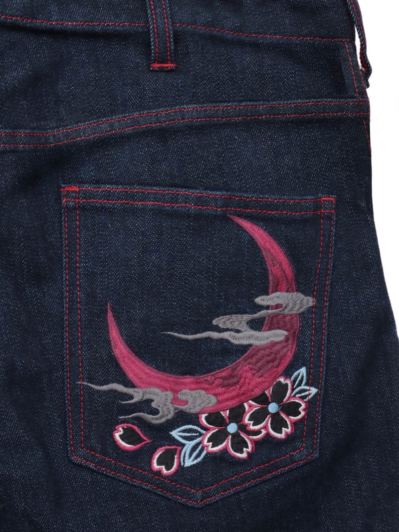  ＜秋の大予約会＞【SUMINEKO】“お猫様”総刺繍デニムパンツ