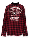 ＜秋の大予約会＞【VANSON】“ホイールウィング”刺繍入りチェックシャツ