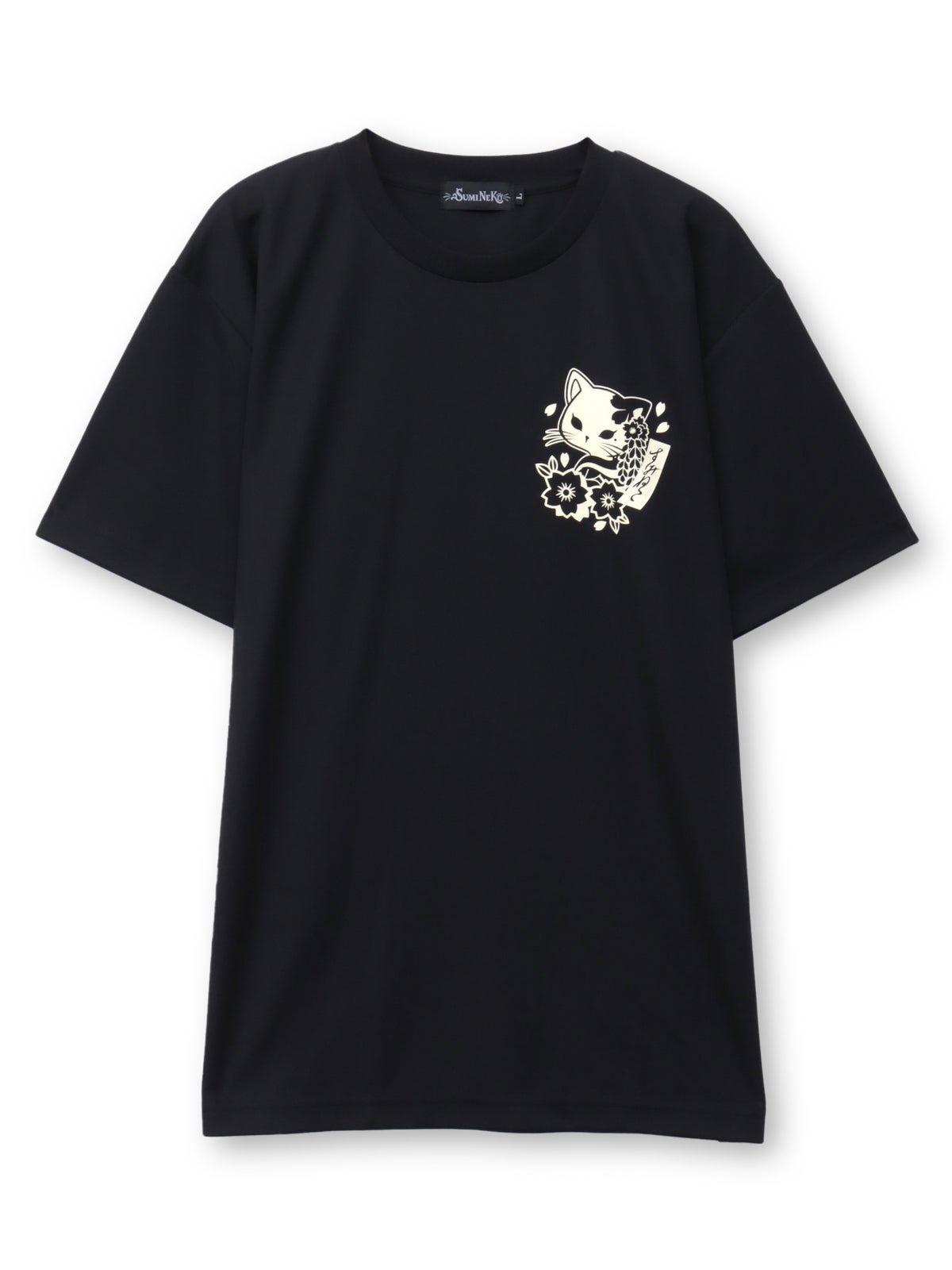 【SUMINEKO】“花魁猫”プリントDRY素材Tシャツ