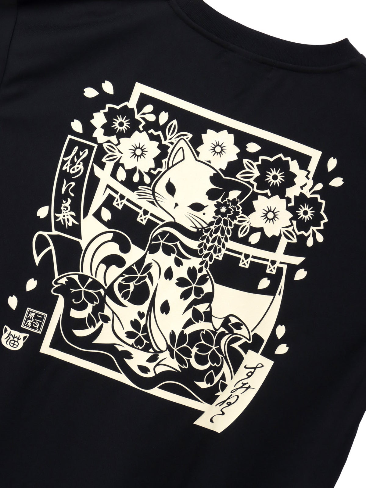 【SUMINEKO】“花魁猫”プリントDRY素材Tシャツ