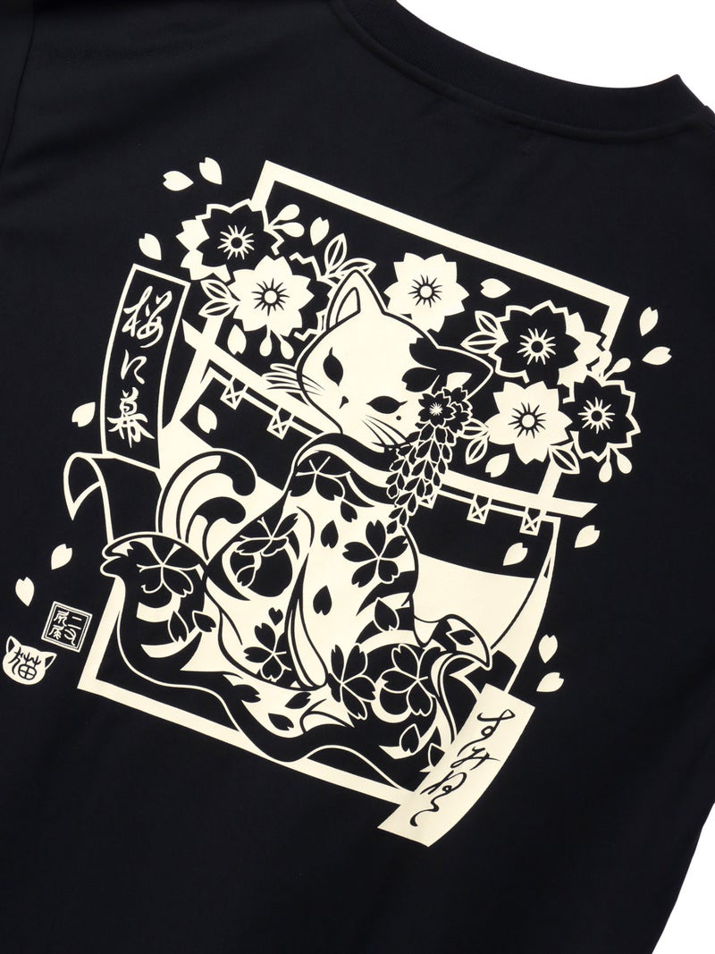 【SUMINEKO】“花魁猫”プリントDRY素材Tシャツ