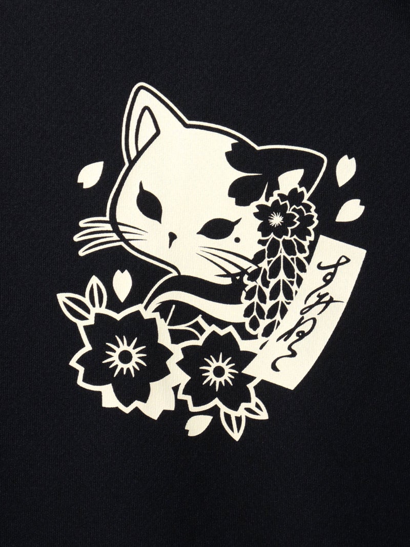 【SUMINEKO】“花魁猫”プリントDRY素材Tシャツ
