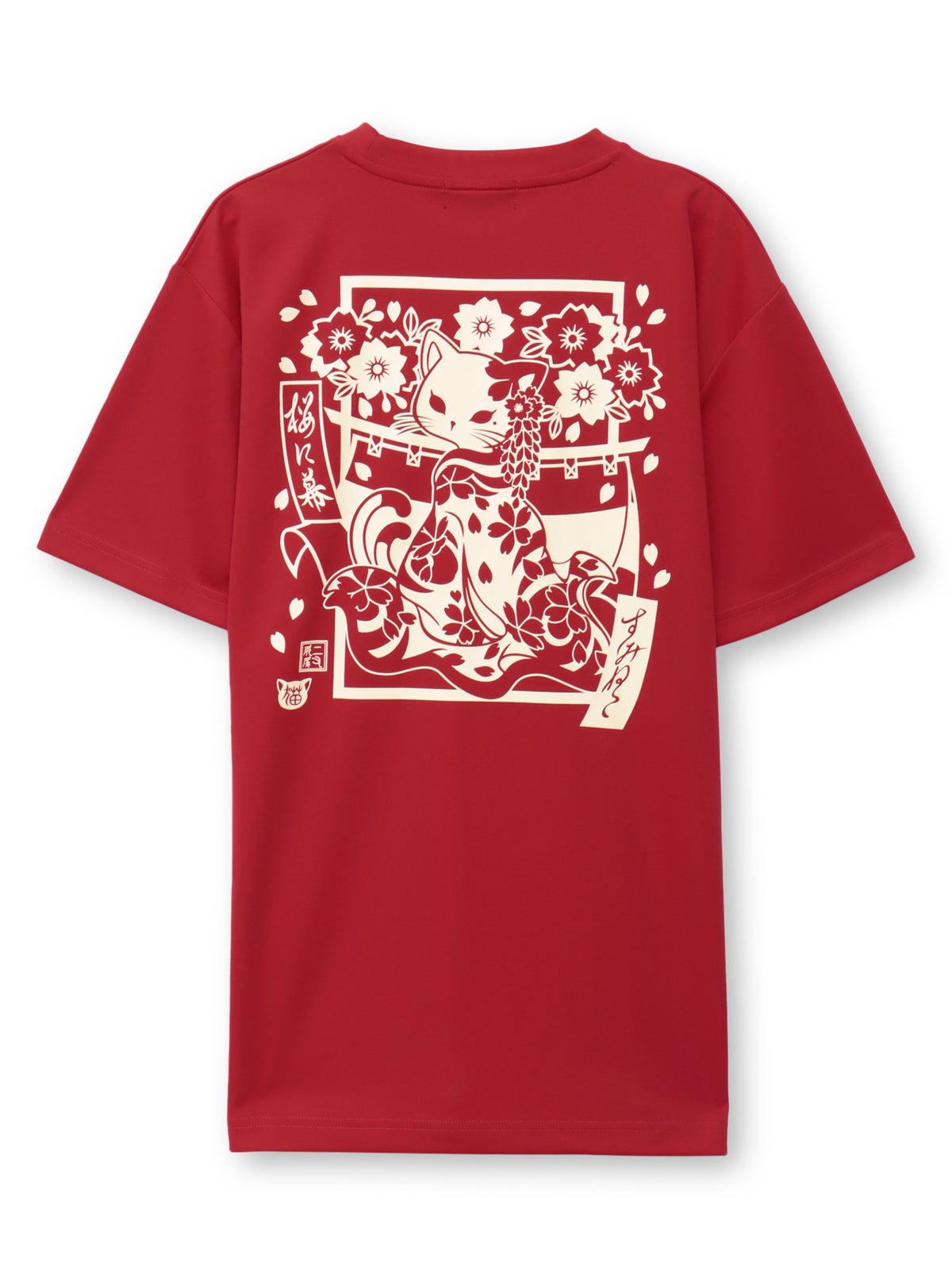 【SUMINEKO】“花魁猫”プリントDRY素材Tシャツ