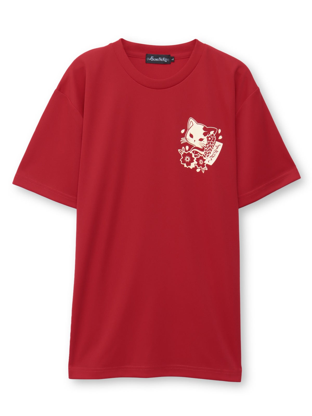 【SUMINEKO】“花魁猫”プリントDRY素材Tシャツ